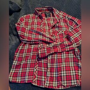 American Eagle Outfitters Pink, Black  and White Plaid Shirt